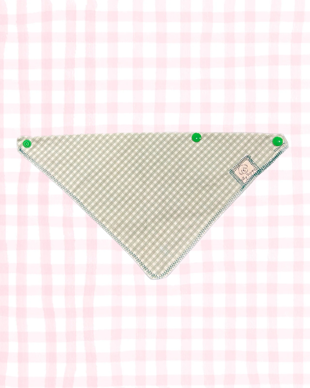 Green Gingham Bandana